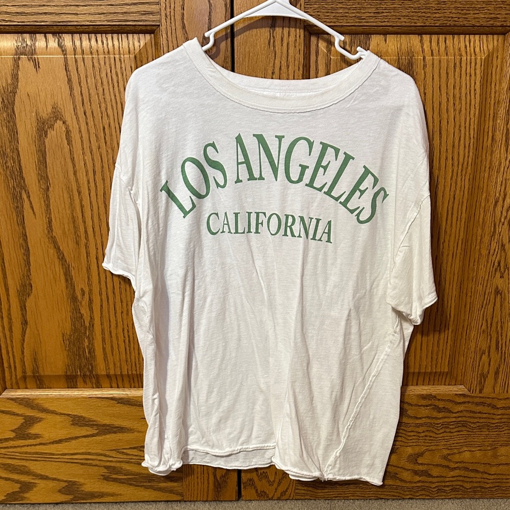 American Eagle Outfitters White Tee with Green Print